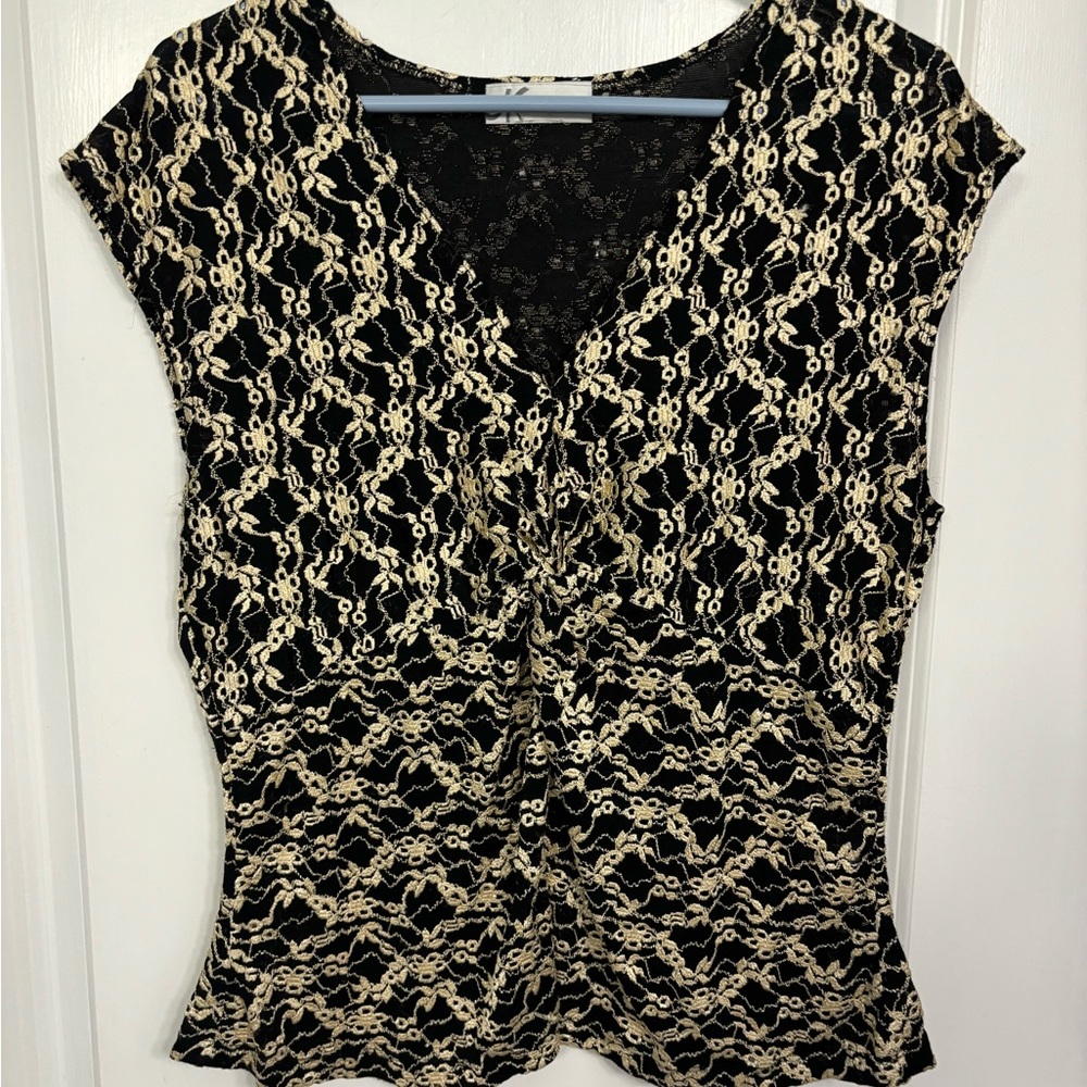 Dressbarn Brocade Textured Sleeveless Peplum, Sz S